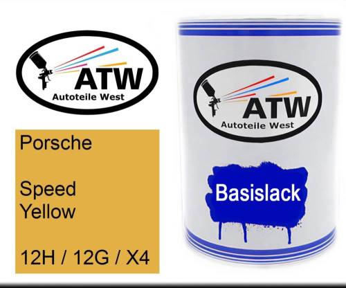 Porsche, Speed Yellow, 12H / 12G / X4: 500ml Lackdose, von ATW Autoteile West.